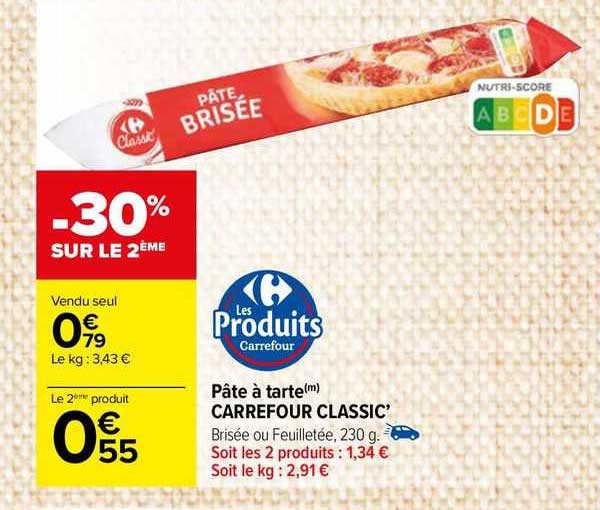 Pâte à Tarte Carrefour Classic'