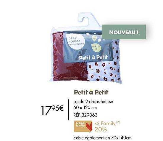 Petit à Petit Lot De 2 Draps Housse