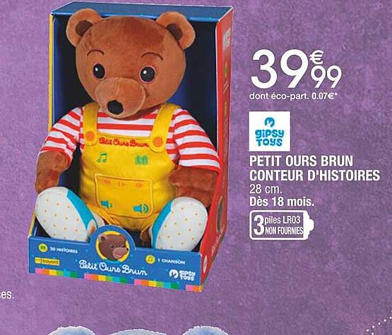 petit ours brun conteur d'histoires gipsy toys