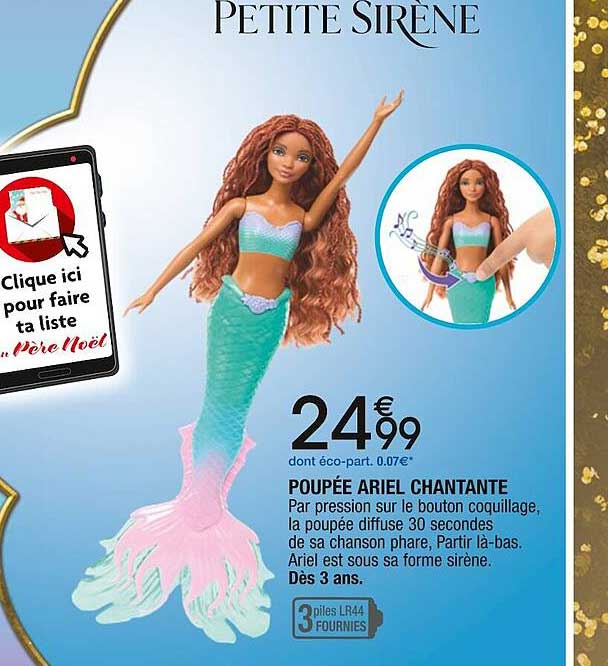 petite sirène poupée ariel chantante