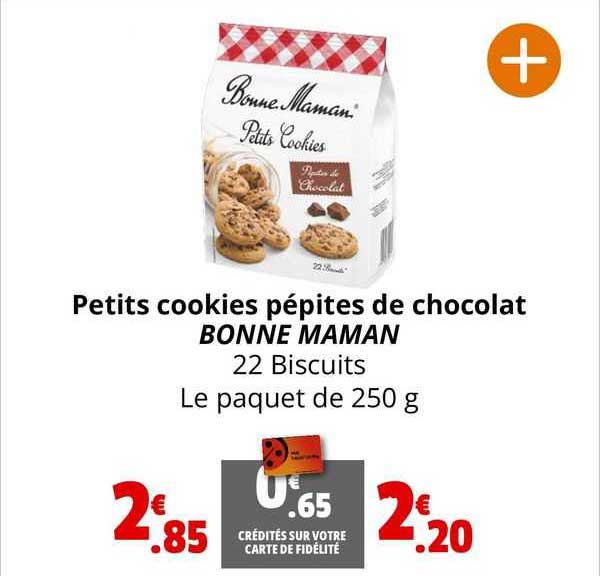 petits cookies pépites de chocolat bonne maman