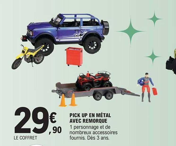 pick up en métal avec remorque