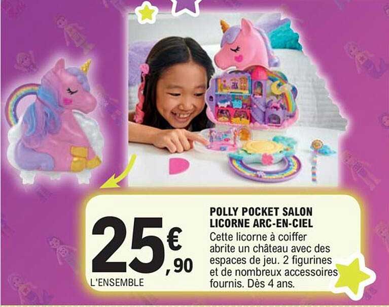 Polly Pocket Salon Licorne Arc-en-ciel