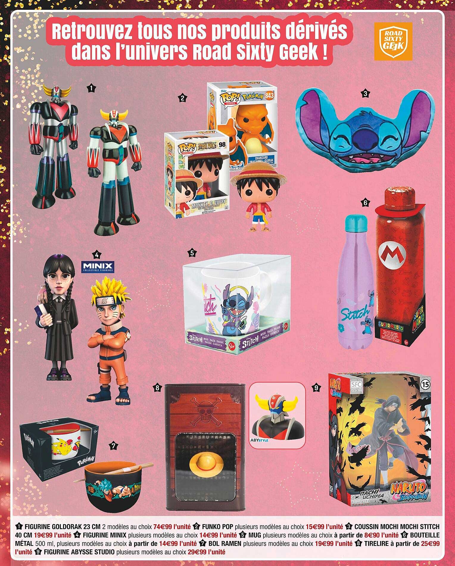 produits dérivés dans l'univers road sixty geek !