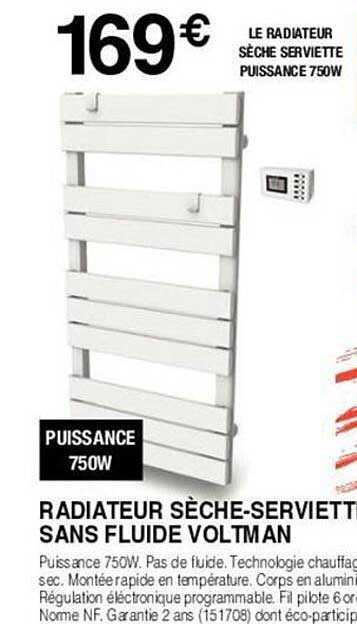 radiateur sèche-serviette sans fluide voltman