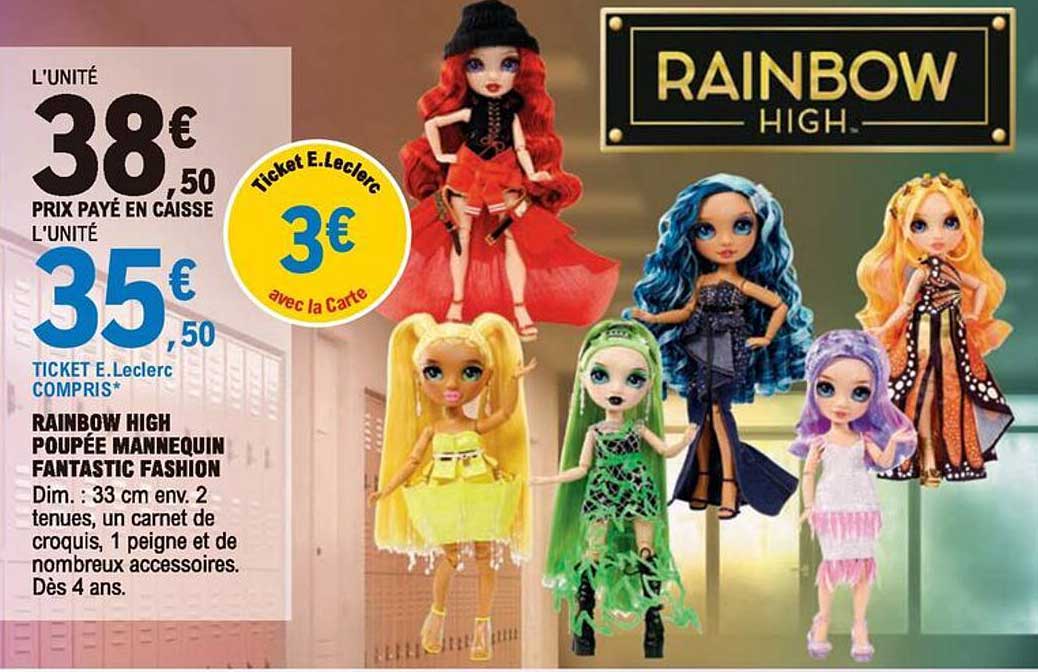 rainbow high poupée mannequin fantastic fashion