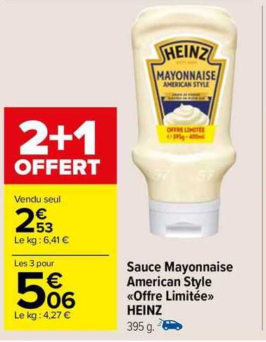 sauce mayonnaise american style "offre limitée" heinz