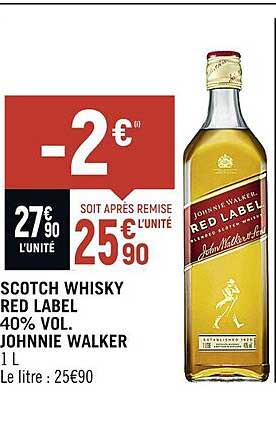 scotch whisky red label 40% vol. johnnie walker