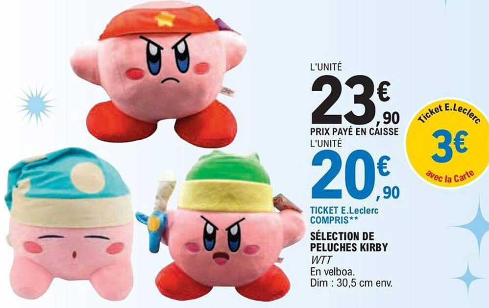 sélection de peluches kirby wtt
