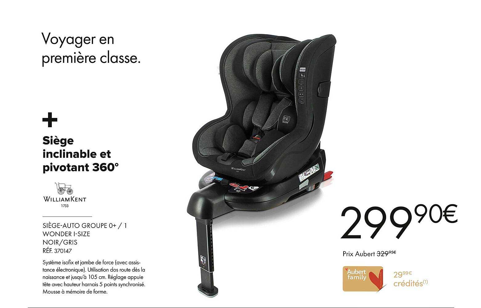 siège-auto groupe 0+ - 1 wonder i-size noir-gris