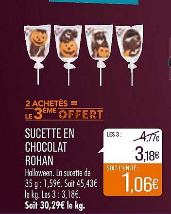 sucette en chocolat rohan
