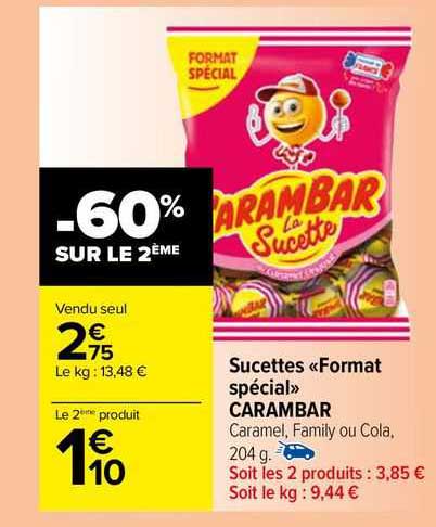 sucettes "format spécial" carambar