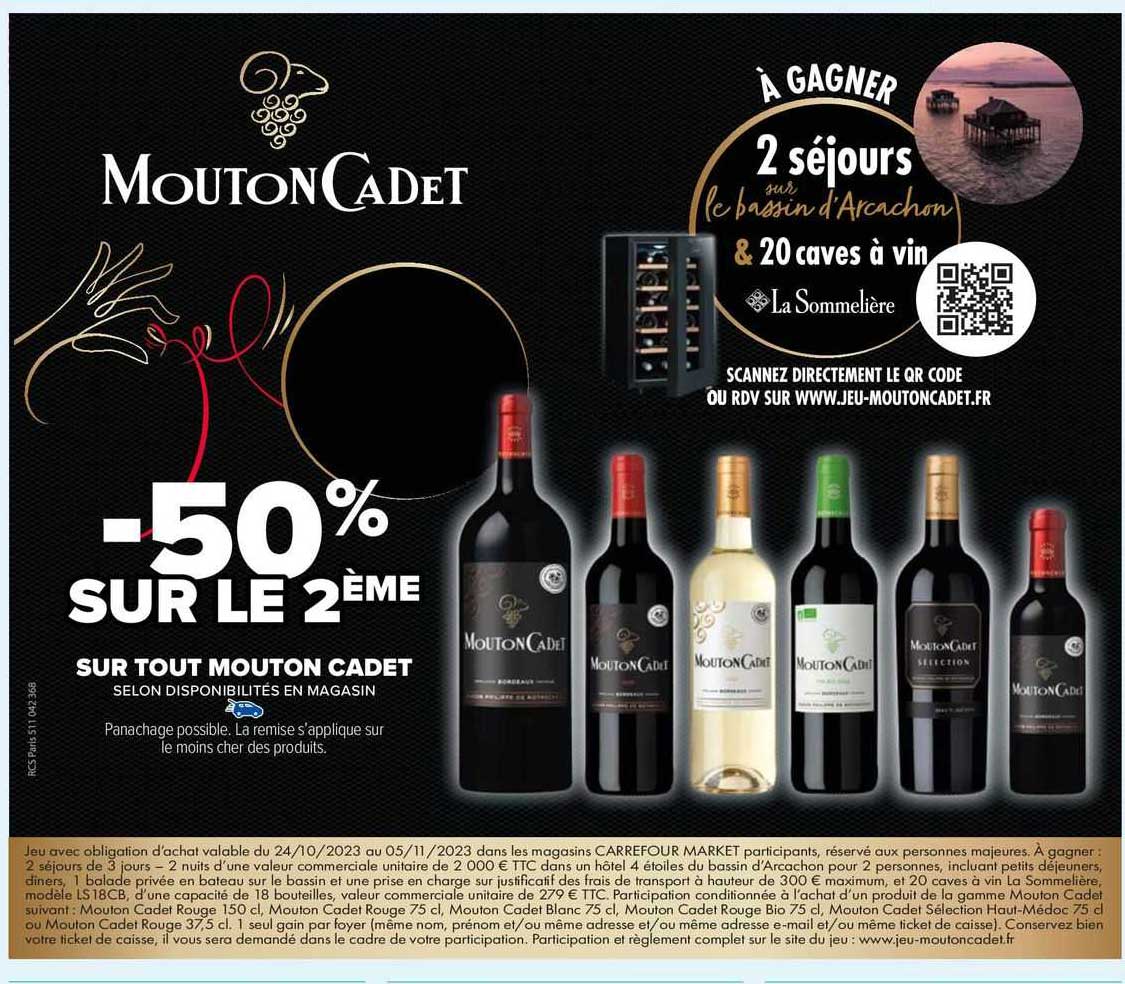 sur tout mouton cadet -50% sur le 2ème