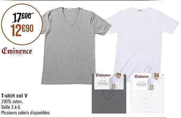 t-shirt col v eminence
