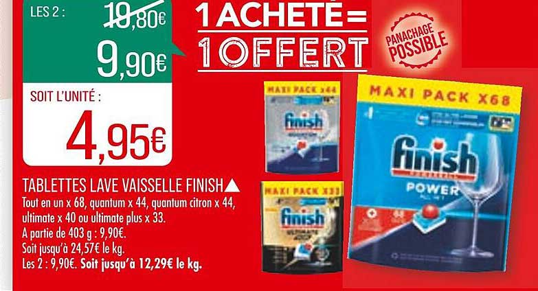 tablettes lave vaisselle finish
