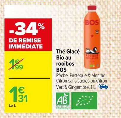thé glacé bio au rooibos bos