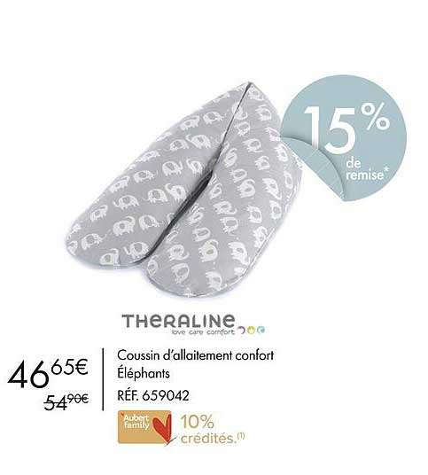 theraline coussin d'allaitement confort éléphants
