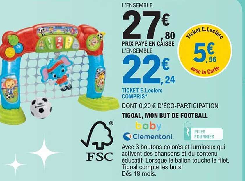 tigoal, mon but de football baby clementoni