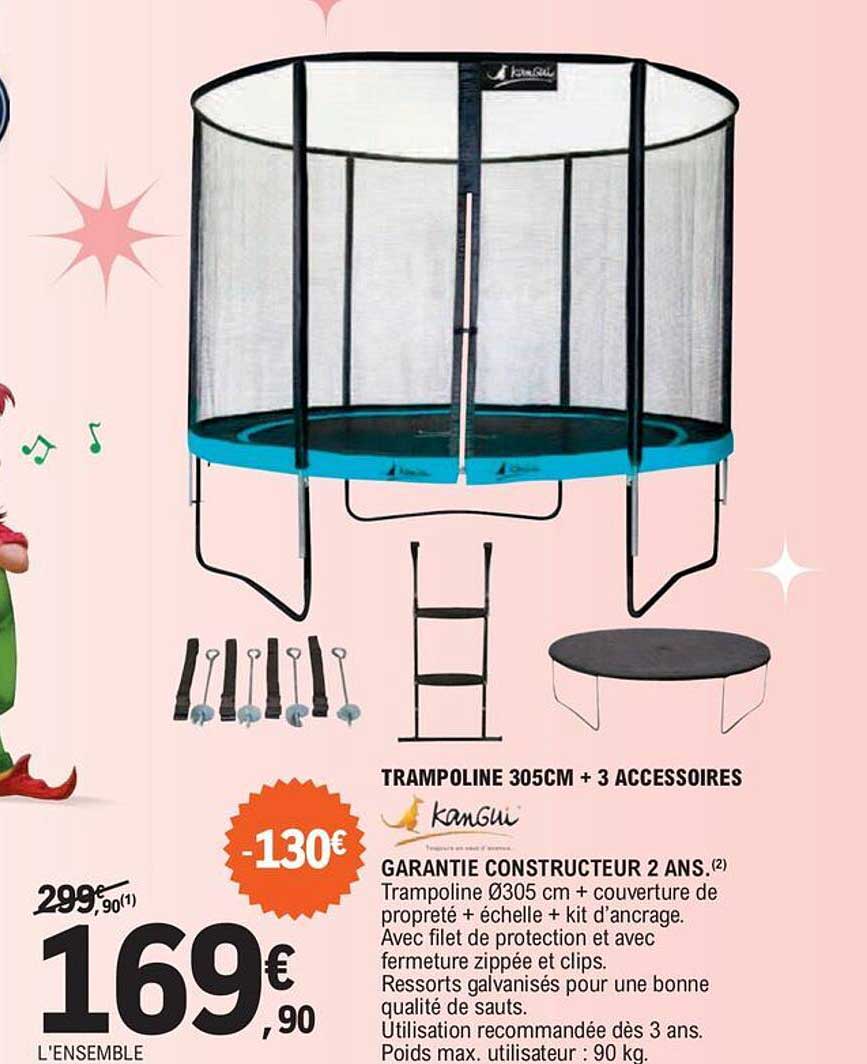 Trampoline 305 Cm + 3 Accessoires