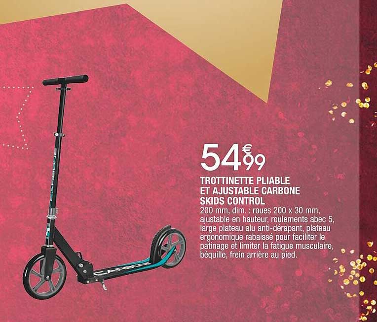 trottinette pliable et ajustable carbone skids control