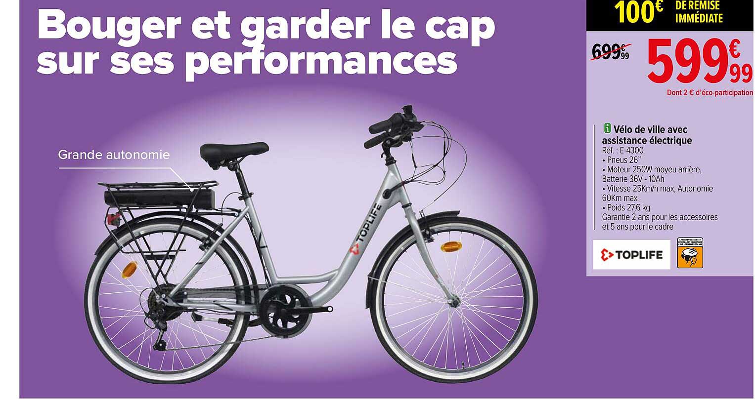 vélo de ville avec assistance électrique