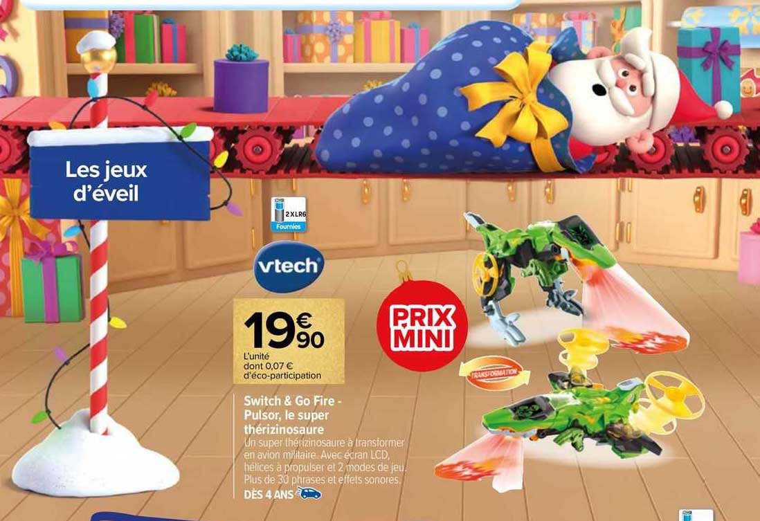 vtech switch & go fire - pulsor, le super thérizinasaure