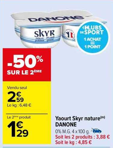 Yaourt Skyr Nature Danone