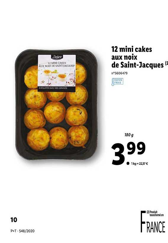 12 mini cakes aux noix de saint jacques