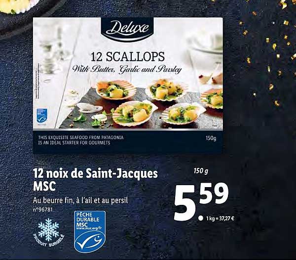 12 noix de saint jacques msc