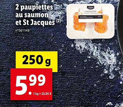 2 paupiettes au saumon et st jacques