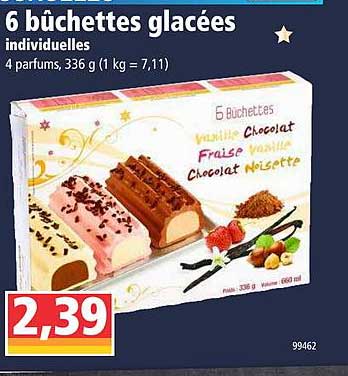 6 Bûchettes Glacées Individuelles