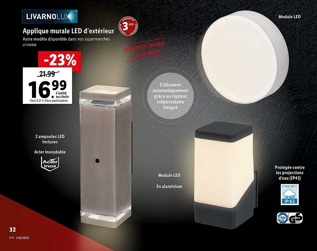 applique murale led d'extérieur