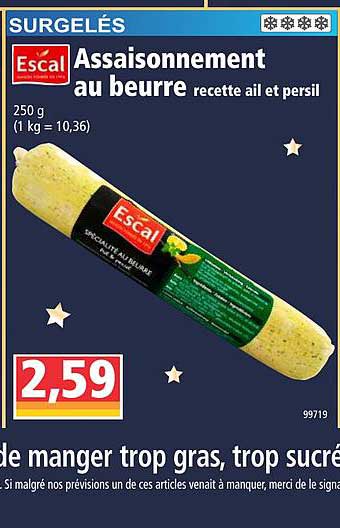 assaisonnement au beure recette ail et persil escal