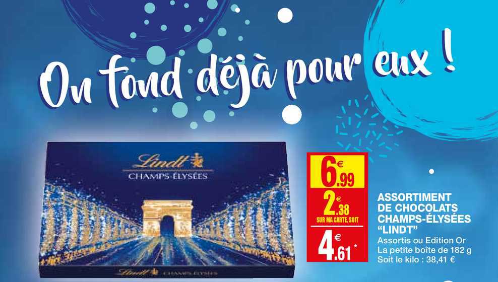 assortiment de chocolats champs élysées lindt