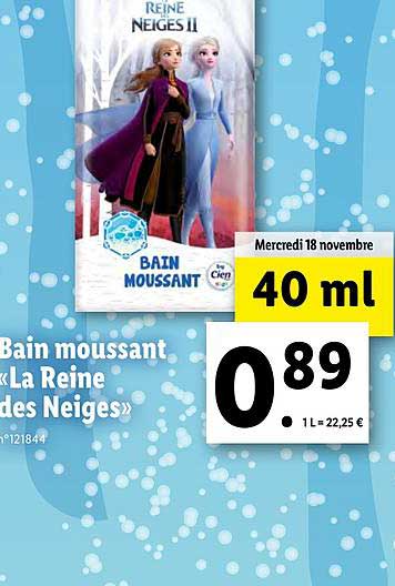 bain moussant «la reine des neiges»