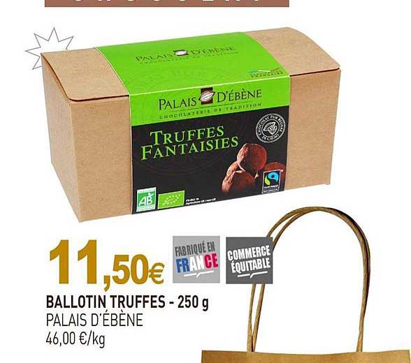 ballotin truffes palais d'ébène - 250g