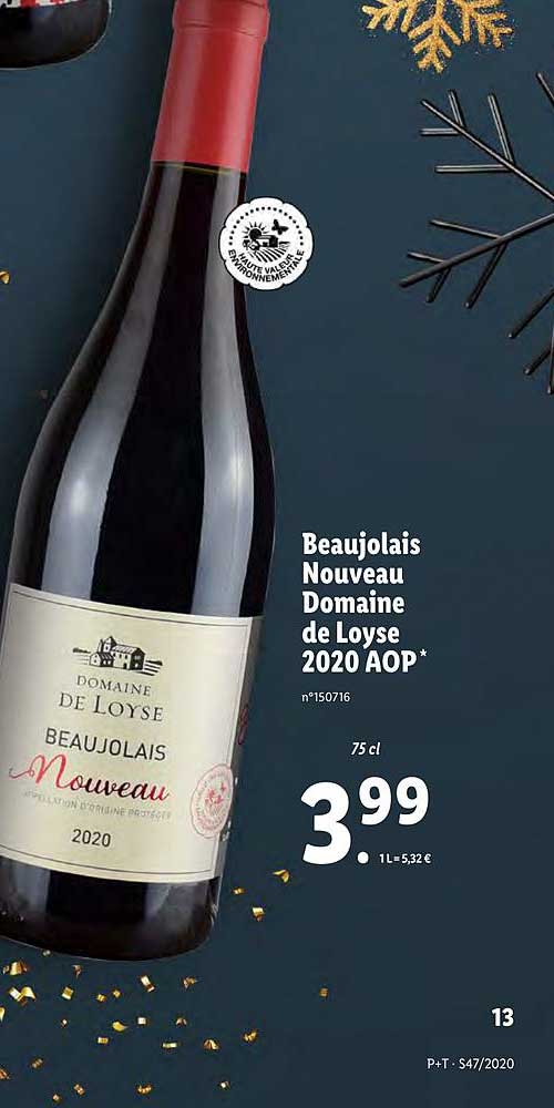 beaujolais nouveau domaine de loyse 2020 aop