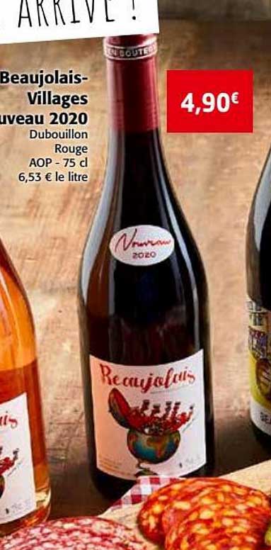 beaujolais villages nouveau 2020 dubouillon
