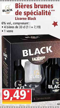 bières brunes de spécialité licorne black