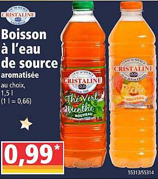 boisson à l'eau de source cristaline
