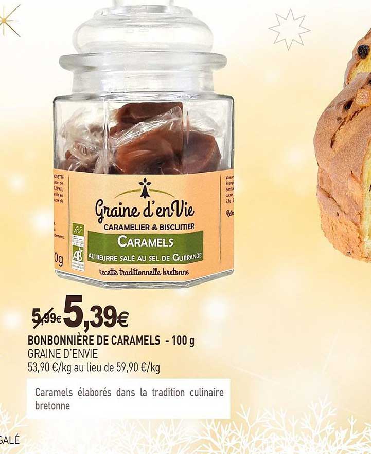 bonbonnière de caramels graine d'envie - 100 g