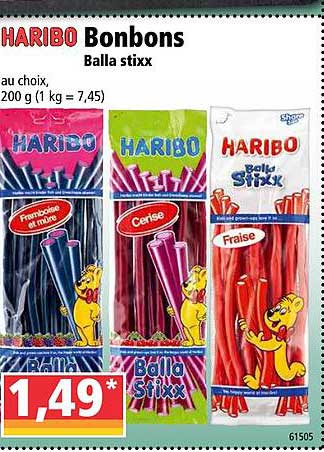 bonbons balla stixx haribo