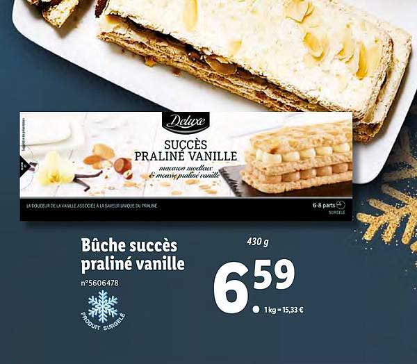 Bûche Succès Praliné Vanille Deluxe
