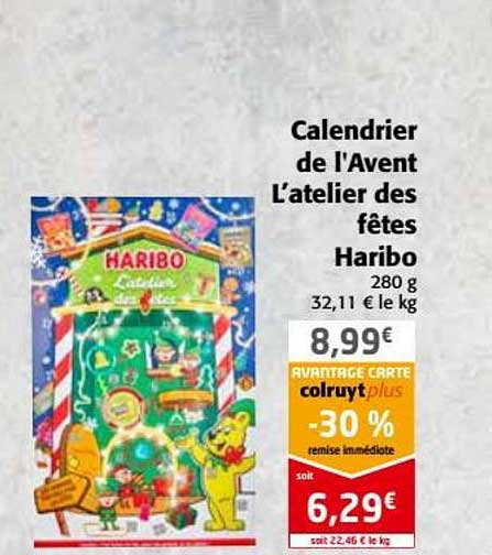 calendrier de l'avent l'atelier des fêtes haribo