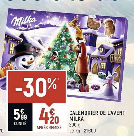 calendrier de l'avent milka