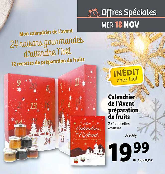 calendrier de l'avent préparation de fruits