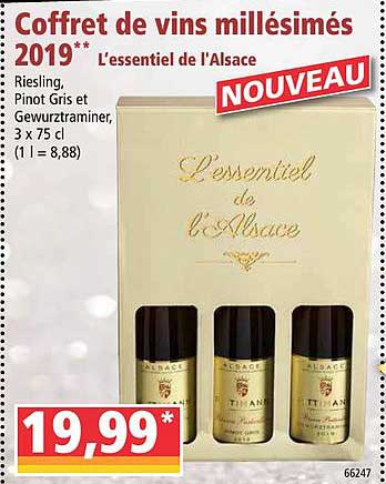 coffret de vins millésimés 2019 riesling pinot gris et gewurztraminer