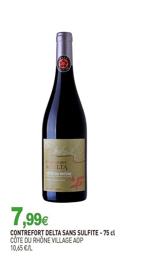 contrefort delta sans sulfite - 75 cl côte du rhône village aop