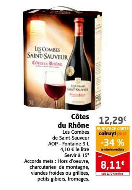 côtes du rhône les combes de saint saveurs