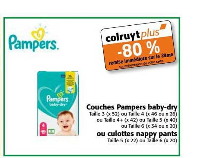 couches pampers baby-dry ou culottes napy pants